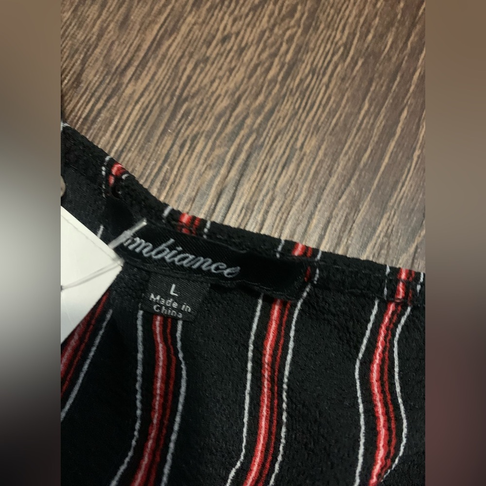 Black and Red Stripped Spaghetti Strapped Jumpsuit